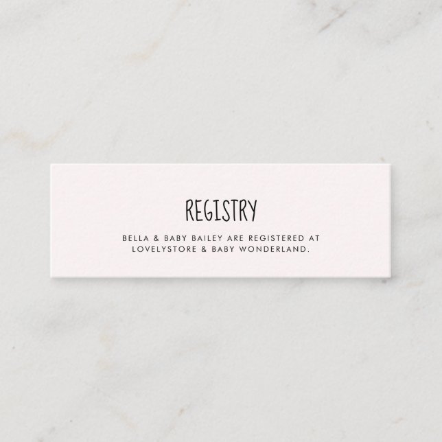 Visite Mini Insérez la carte de registre Baby shower d'éléphan (Devant)