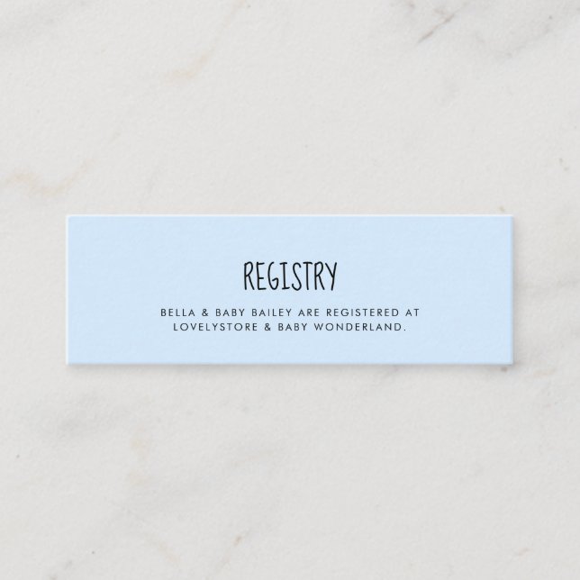 Visite Mini Insertion de la carte de registre du Baby shower b (Devant)