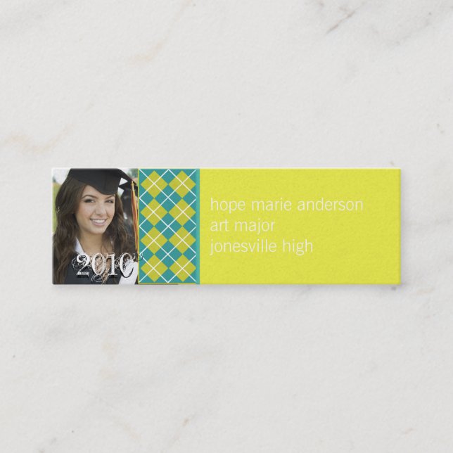 Visite Mini Jacquard Cadres supérieurs Carte de profil (Devant)