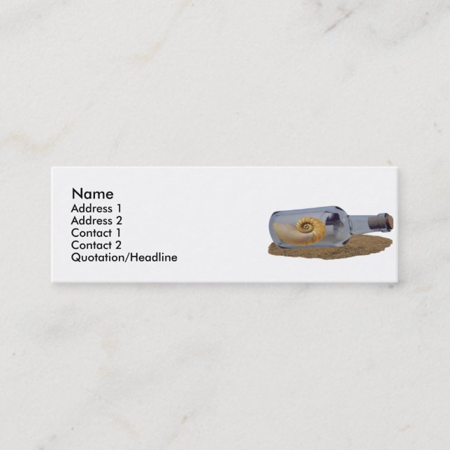 Visite Mini Message Dans La Carte De Profil De Bouteille (Devant)