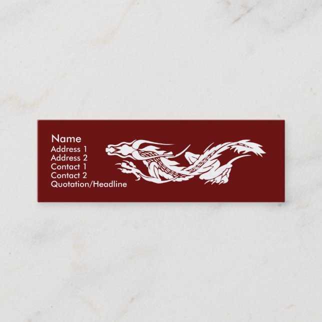 Visite Mini Modèle maigre de carte de profil - dragon (Devant)
