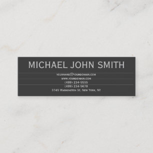 Visite Mini Moderne Simple Chic Grey Consultant Carte de visit