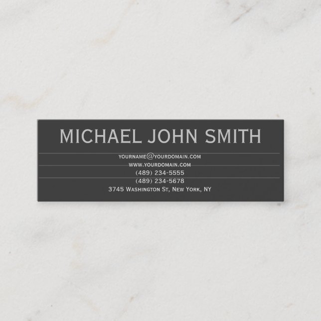 Visite Mini Moderne Simple Chic Grey Consultant Carte de visit (Devant)