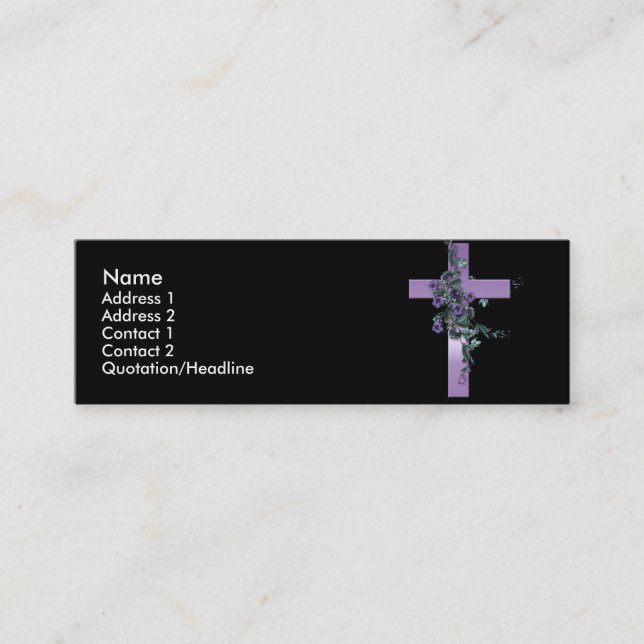 Visite Mini Noir avec la carte pourpre de profil de croix et (Devant)