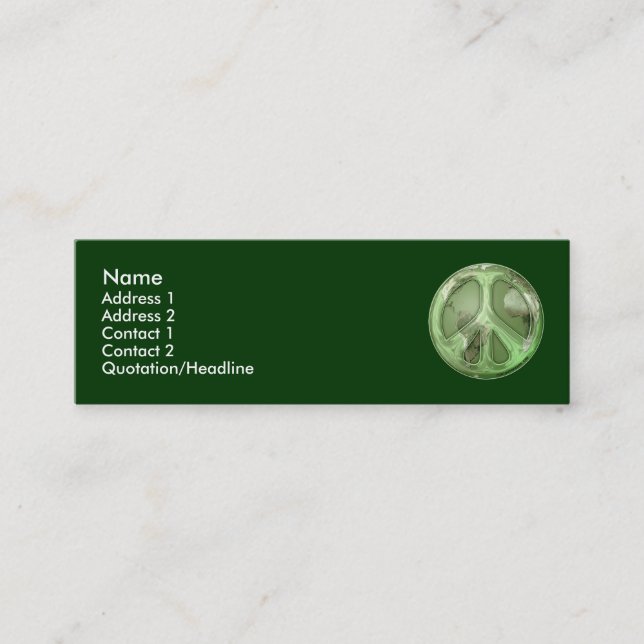 Visite Mini Paix verte sur la carte de profil de la terre (Devant)