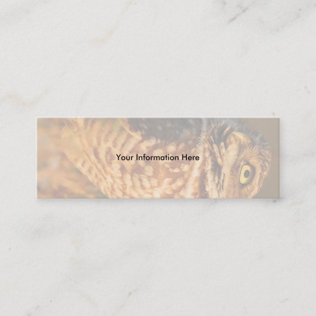 Visite Mini profil ou carte de visite, creusant le hibou (Devant)
