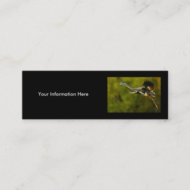 Visite Mini profil ou carte de visite, héron (Devant)
