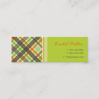 Visite Mini Rétro carte chic verte orange de profil de motif