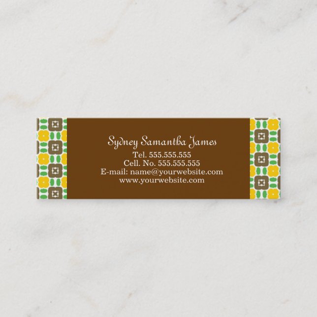 Visite Mini Rétro carte jaune et Brown de profil (Devant)