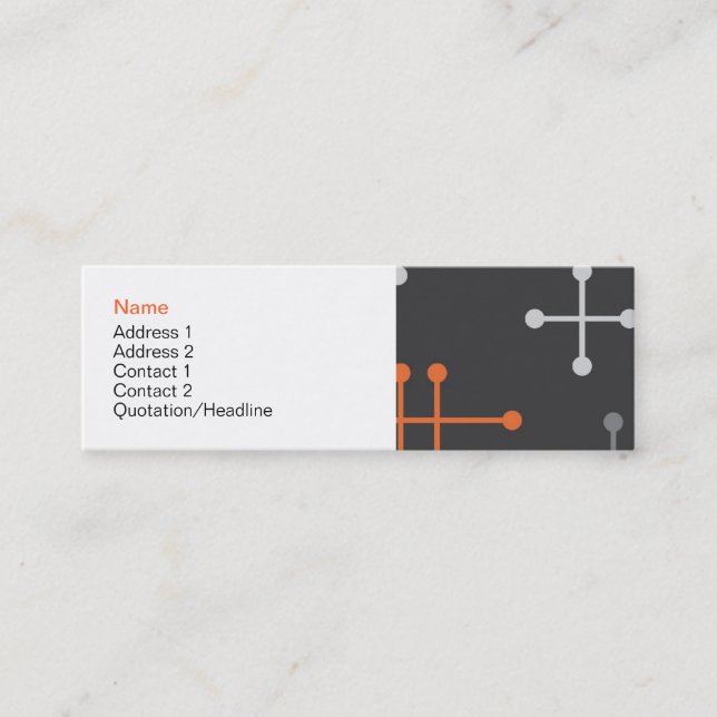Visite Mini Rétro carte moderne de profil de motif (Devant)