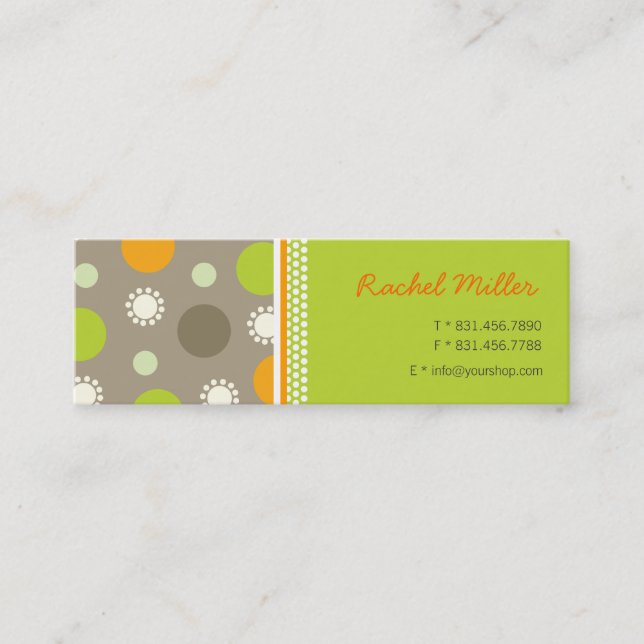 Visite Mini Rétro carte orange de profil de motif d'amusement (Devant)