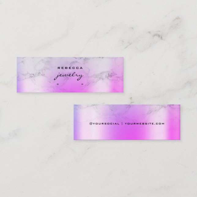 Visite Mini Script de marbre rose violet Earring carte d'affic (Devant / Derrière)