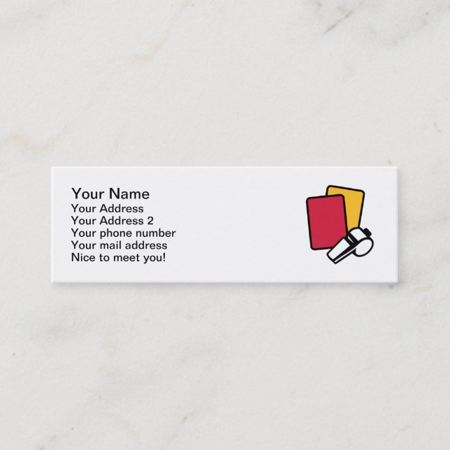 Visite Mini Sifflement rouge de carte jaune d'arbitre (Devant)