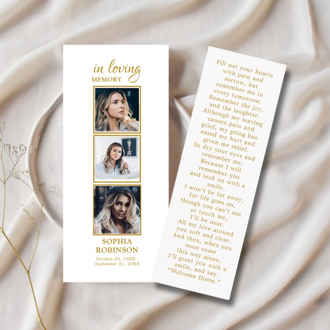 Visite Mini Simple Funérailles 3 Photo Carte de prière de Symp (Créateur téléchargé)