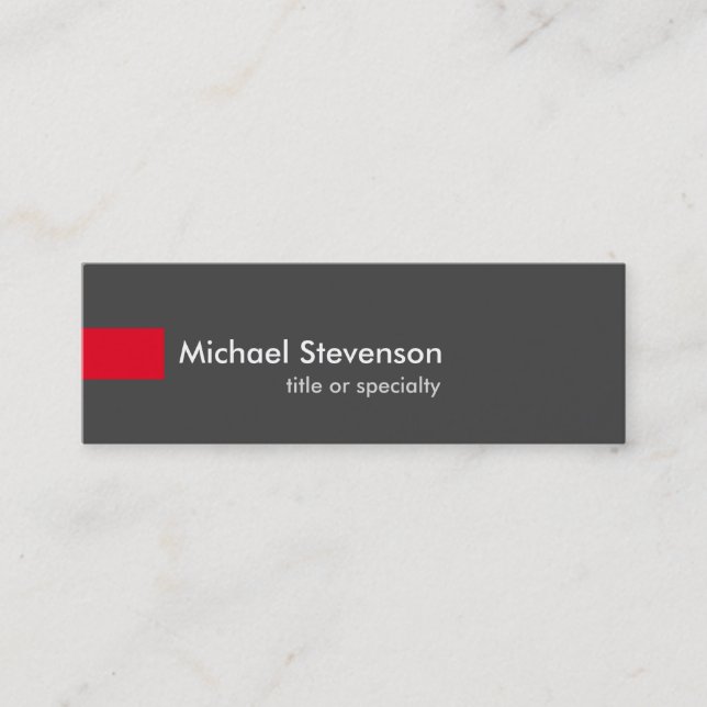 Visite Mini Skinny Grey Rouge Unique Consultant Carte de visit (Devant)