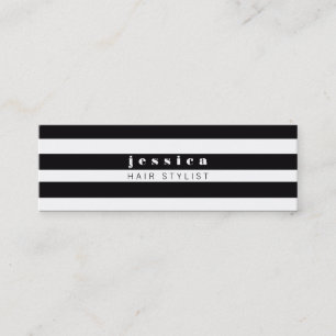 Visite Mini Stripes noir et blanc Stylet de cheveux Carte minc