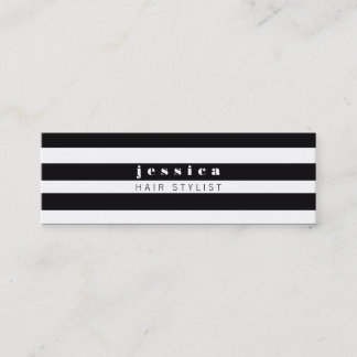 Visite Mini Stripes noir et blanc Stylet de cheveux Carte minc