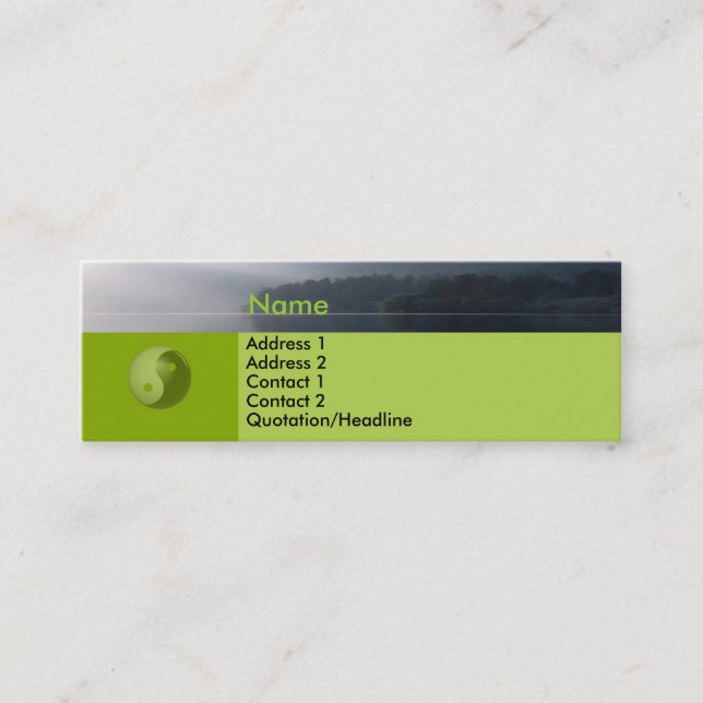 Visite Mini Zen avec la carte de profil de Yin-Yang (Devant)