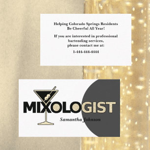 Visite Mixologue Parties scintillant classique Carte de v