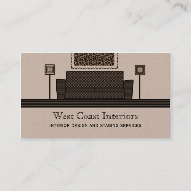 Visite Mobilier funky Carte de visite, Latte (Devant)