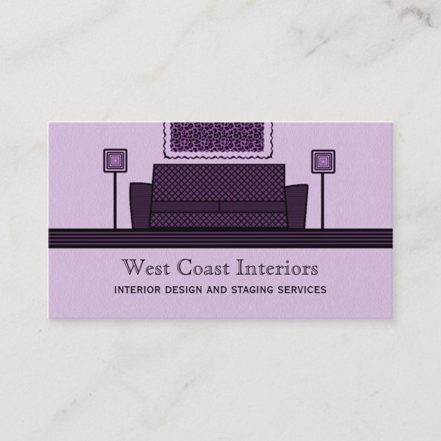 Visite Mobilier Funky Carte de visite, Violet (Devant)