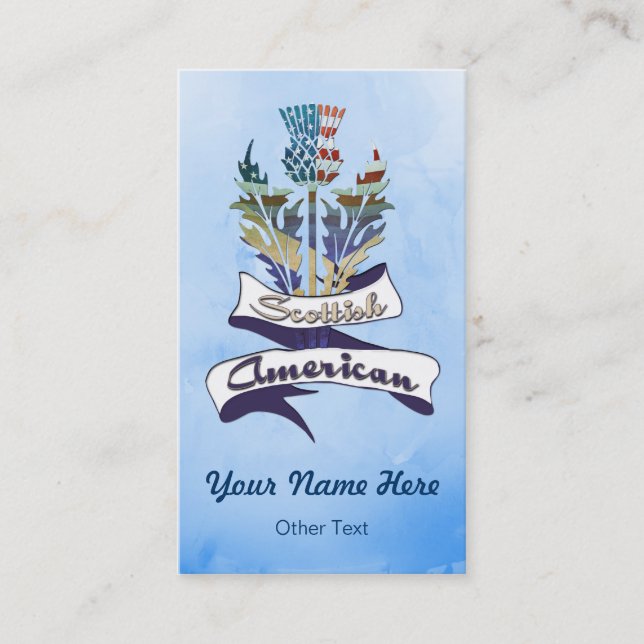Visite Modèle de carte d'affaires Scottish American Thist (Devant)