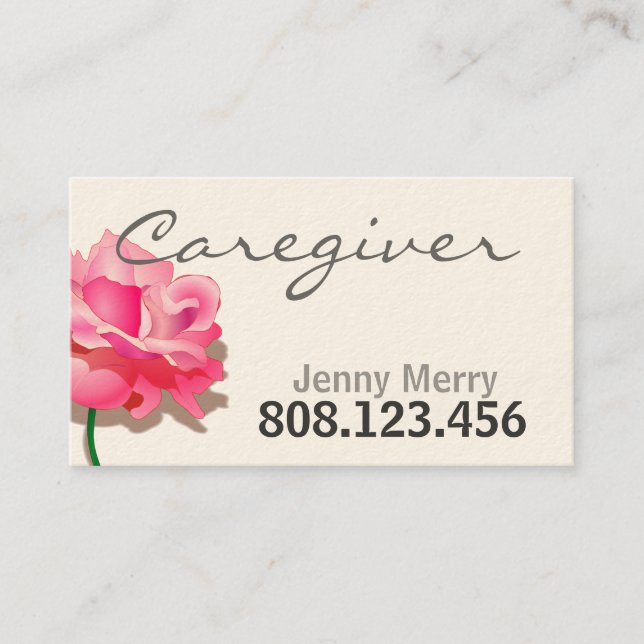 Visite Modèle de carte d'affaires simple Rose (Devant)