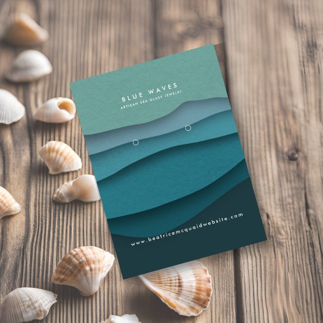 Visite Modèle de carte d'affichage des ondes bleues (Créateur téléchargé)