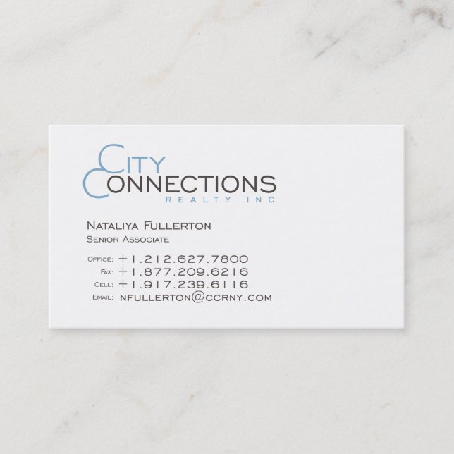 Visite Modèle de carte de CCRNY pour Fullerton (Devant)