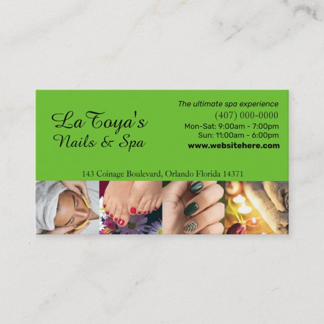 Visite Modèle de carte de fidélité Salon/Spa/Nails (Devant)