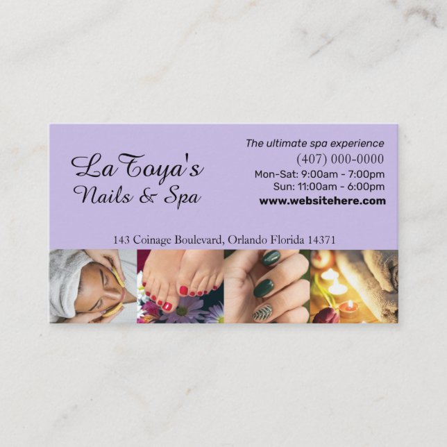 Visite Modèle de carte de fidélité Salon/Spa/Nails (Devant)