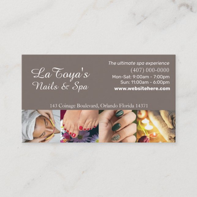 Visite Modèle de carte de fidélité Salon/Spa/Nails (Devant)