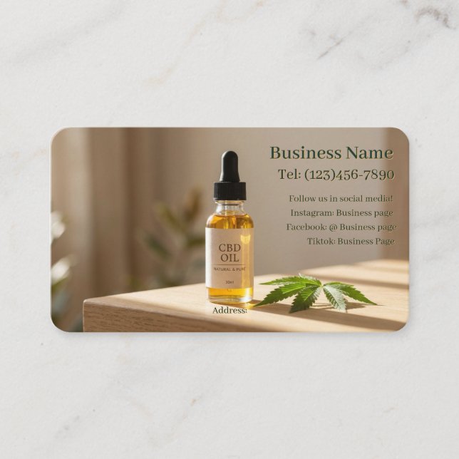 Visite modèle de carte de produits CBD (Devant)