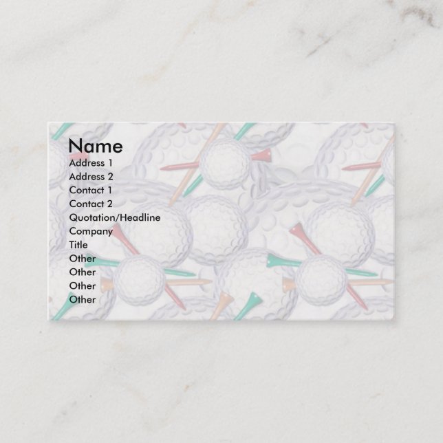 Visite Modèle de carte de profil - golf (Devant)