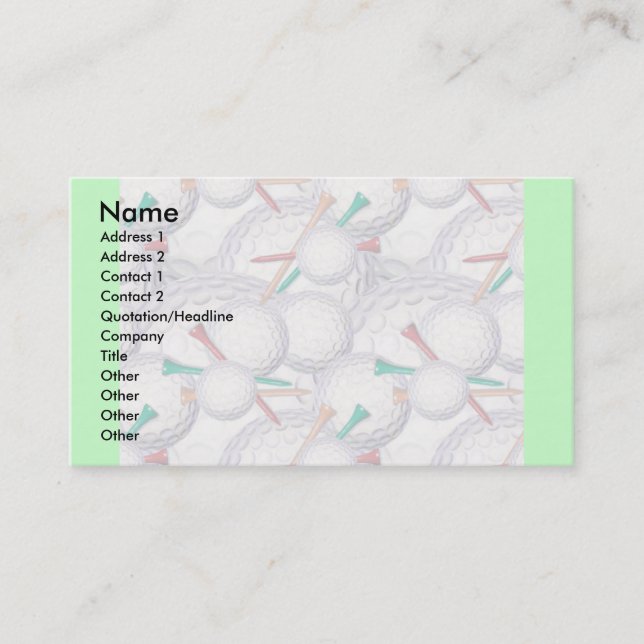 Visite Modèle de carte de profil - golf (Devant)