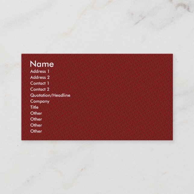 Visite Modèle de carte de profil - rouge texturisé (Devant)