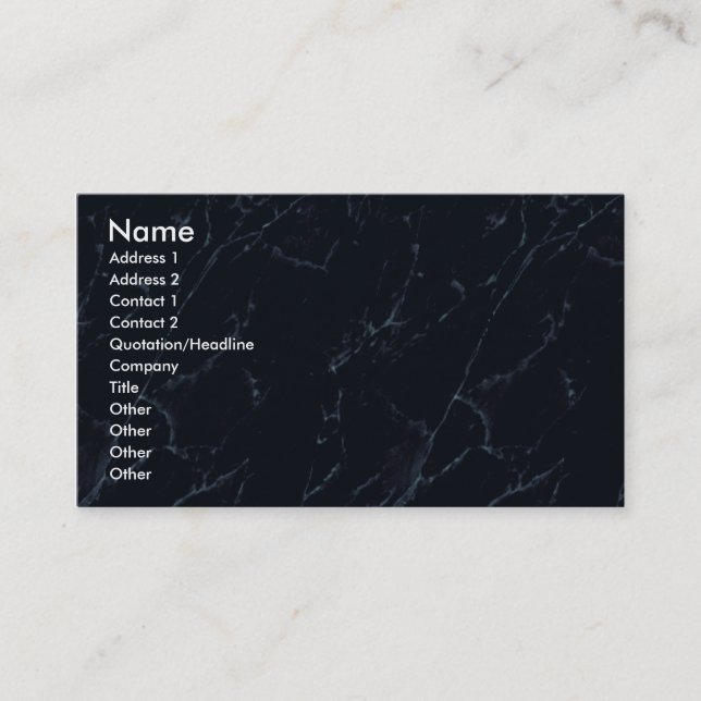 Visite Modèle de carte de profil - texture de marbre (Devant)
