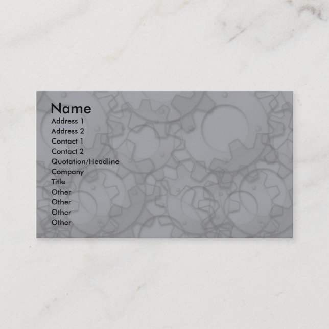 Visite Modèle de carte de profil - vitesses en métal (Devant)