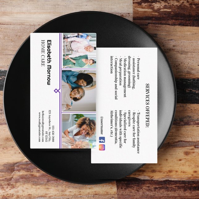 Visite Modèle de carte de soins aux personnes âgées - Pro (Elderly Care Card Template - Caregiver Business Card Bundle | Customizable)