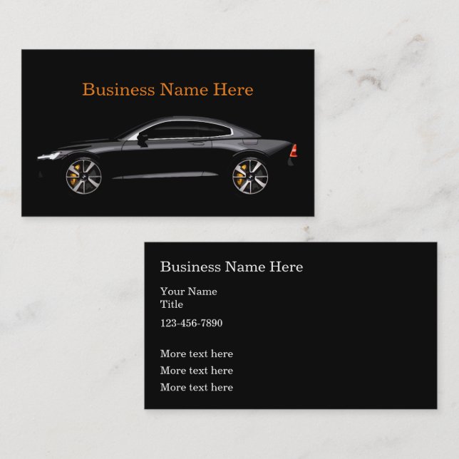 Visite Modèle de carte professionnelle automobile (Devant / Derrière)