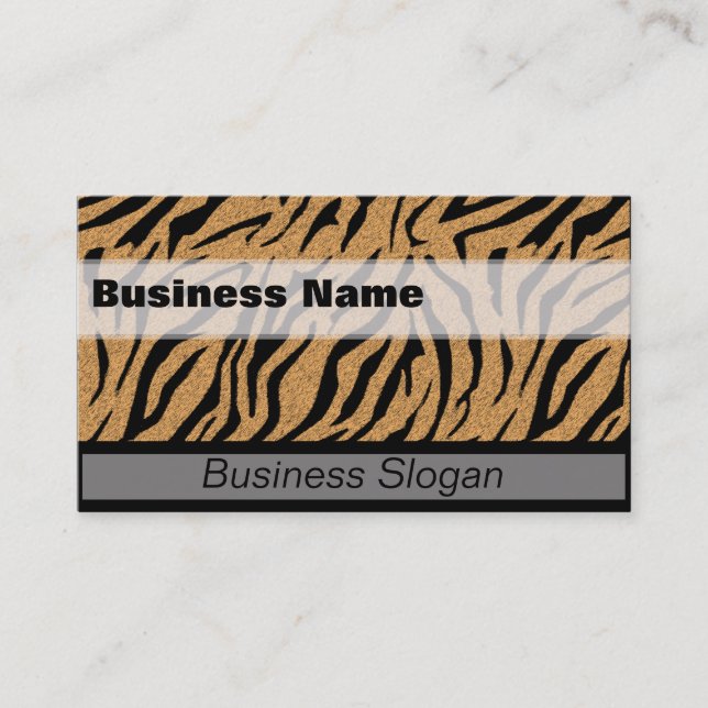 Visite Modèle de carte professionnelle Tiger Print (Devant)