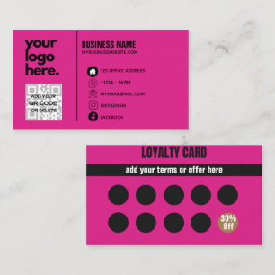 Visite Modèle de conception du logo Cerise Pink Carte de 