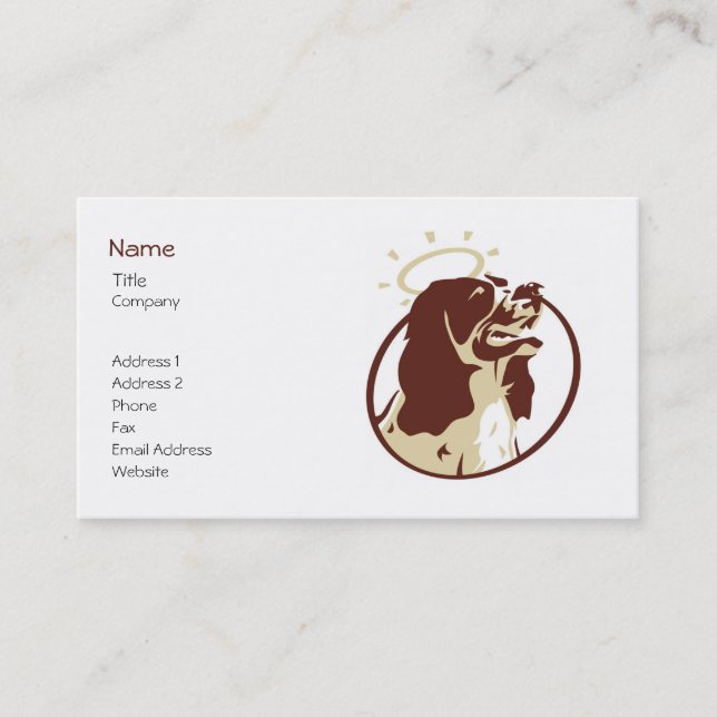 Visite Modèle de la carte de profil Angel Dog (Devant)