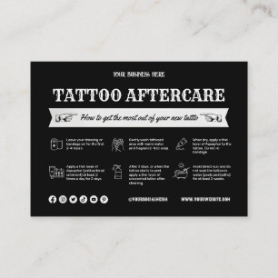 Visite Modèle de la carte postsoins de tatouage noir avec