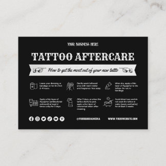 Visite Modèle de la carte postsoins de tatouage noir avec