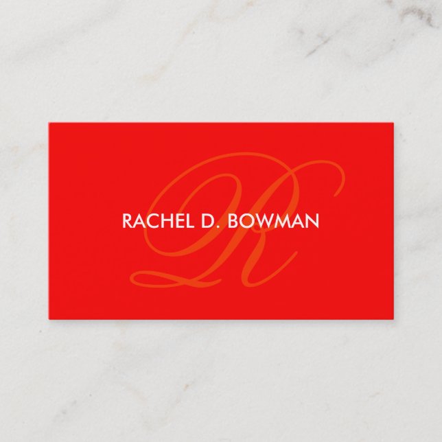 Visite Modèle rouge lumineux "R " de monogramme de carte (Devant)