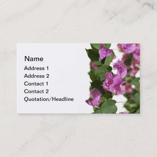 Visite Modèles de carte d'affaires Bougainvillea (Devant)