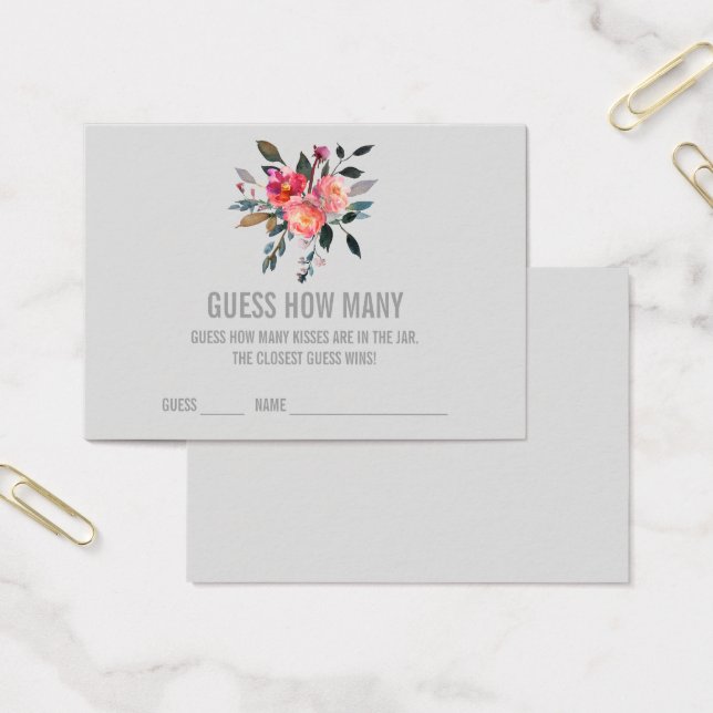 Visite Modern Grey Devine Combien De Baisers Cartes De Je (Bureau)