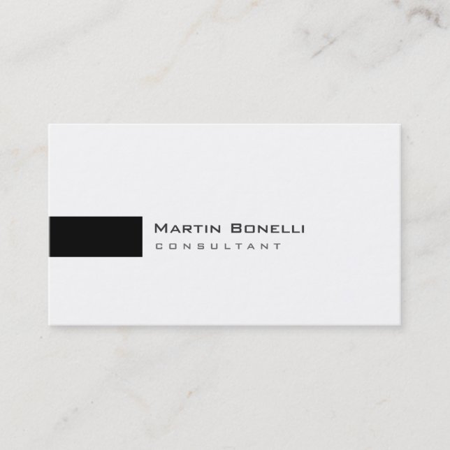Visite Moderne Blanc Noir Simple Consultant Carte de visi (Devant)
