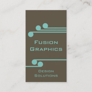Visite Moderne Pro Carte de visite, Brown et Turquoise